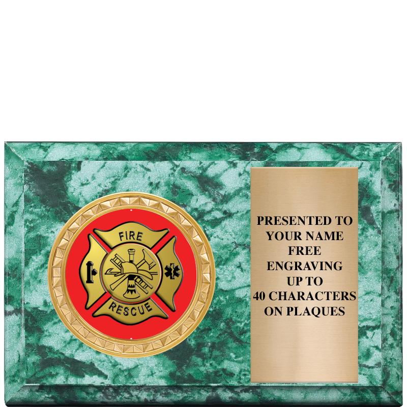 6" X 4" GREEN MBL INSERT PLQ