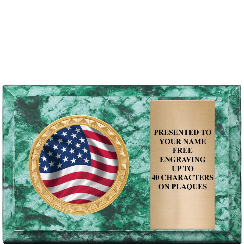 6" X 4" GREEN MBL INSERT PLQ