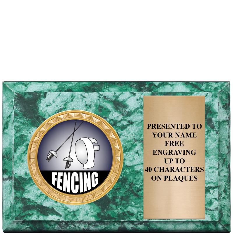 6" X 4" GREEN MBL INSERT PLQ