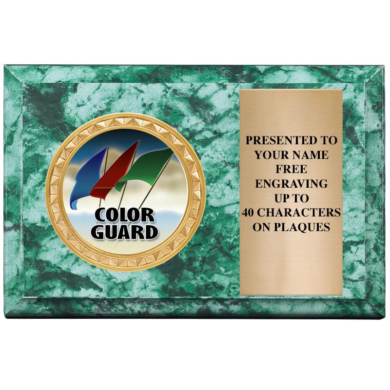 6" X 4" GREEN MBL INSERT PLQ