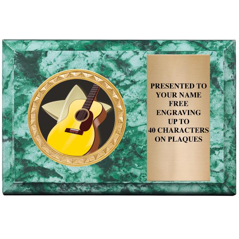 6" X 4" GREEN MBL INSERT PLQ