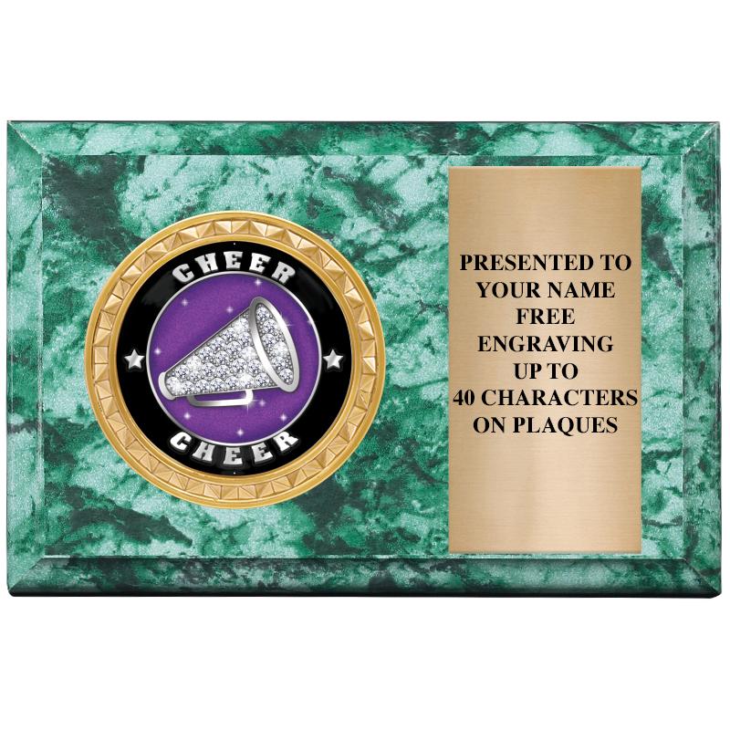 6" X 4" GREEN MBL INSERT PLQ