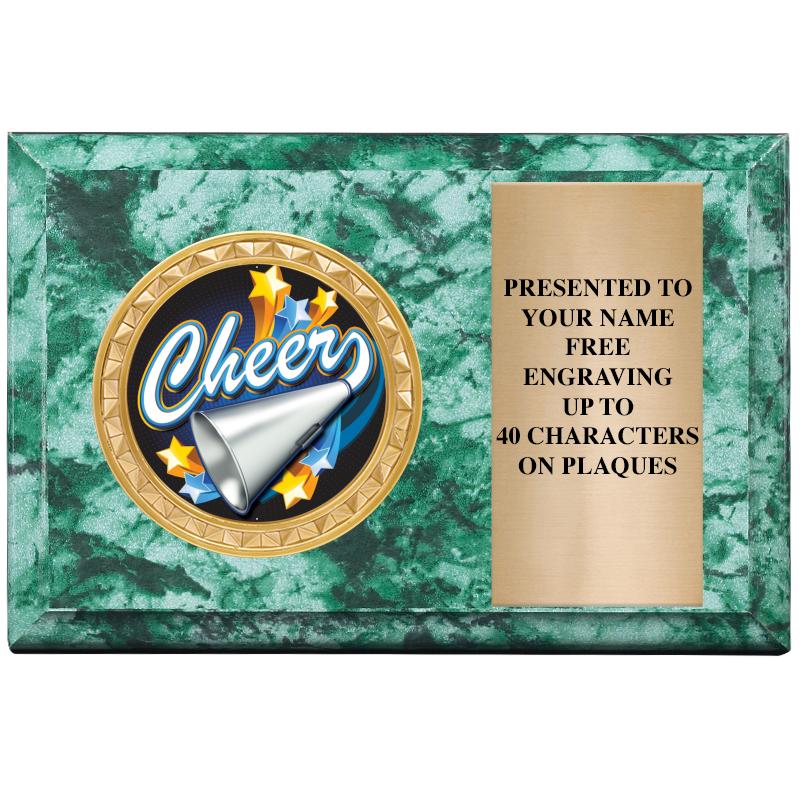 6" X 4" GREEN MBL INSERT PLQ