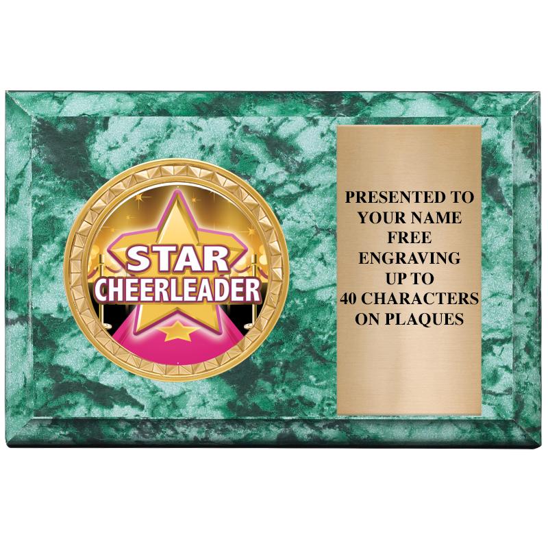 6" X 4" GREEN MBL INSERT PLQ