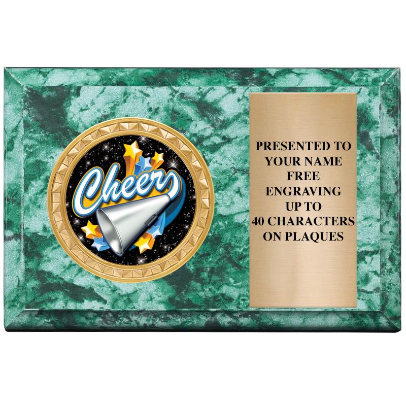 6" X 4" GREEN MBL INSERT PLQ