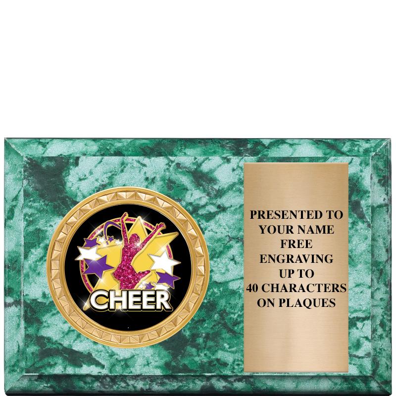 6" X 4" GREEN MBL INSERT PLQ