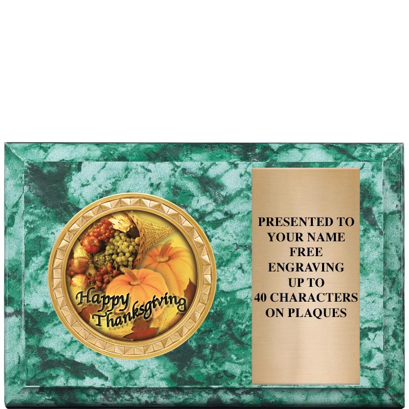 6" X 4" GREEN MBL INSERT PLQ