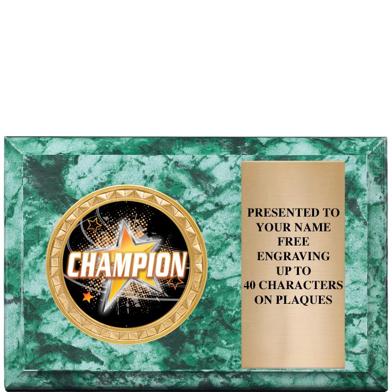 6" X 4" GREEN MBL INSERT PLQ