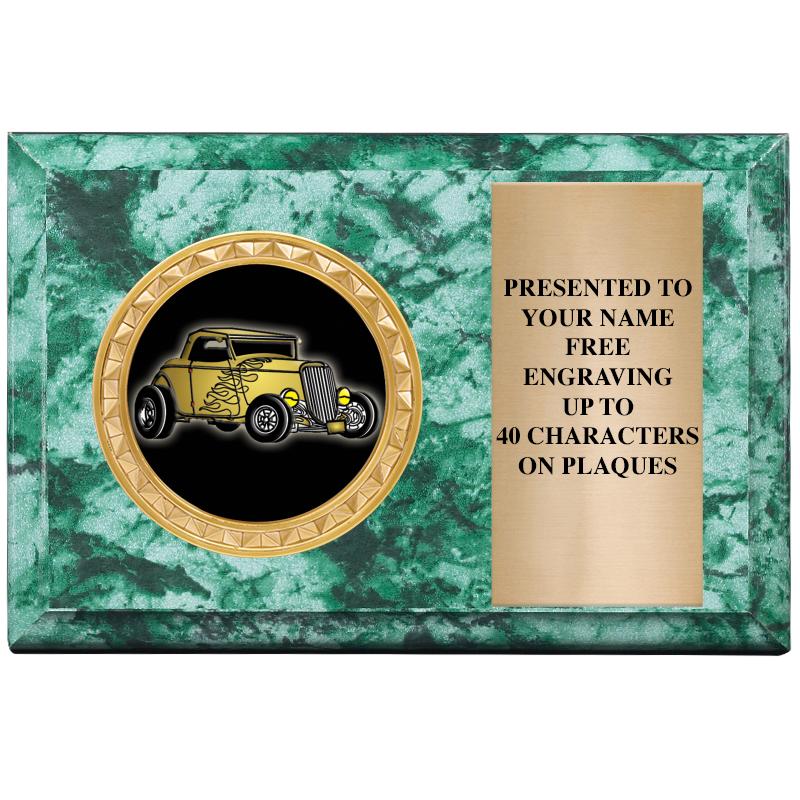 6" X 4" GREEN MBL INSERT PLQ