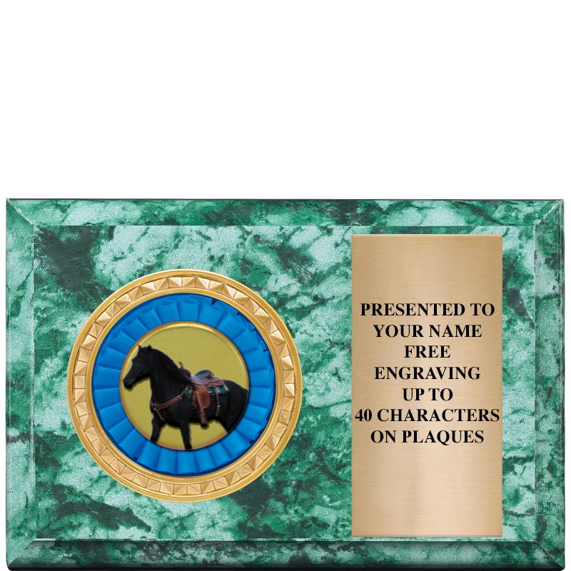 6" X 4" GREEN MBL INSERT PLQ