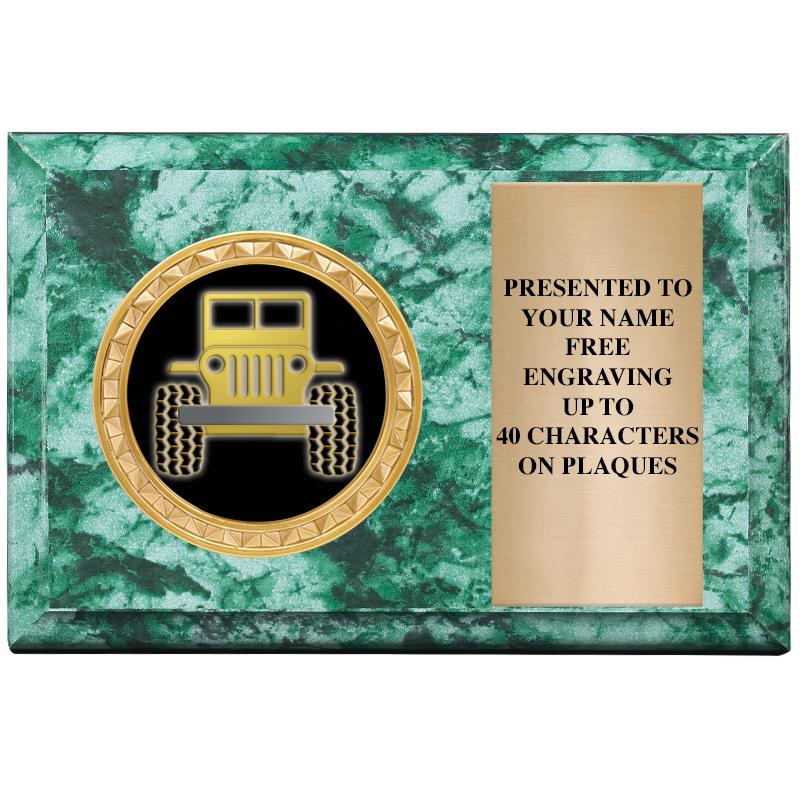 6" X 4" GREEN MBL INSERT PLQ