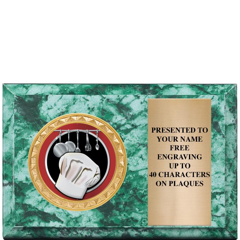 6" X 4" GREEN MBL INSERT PLQ