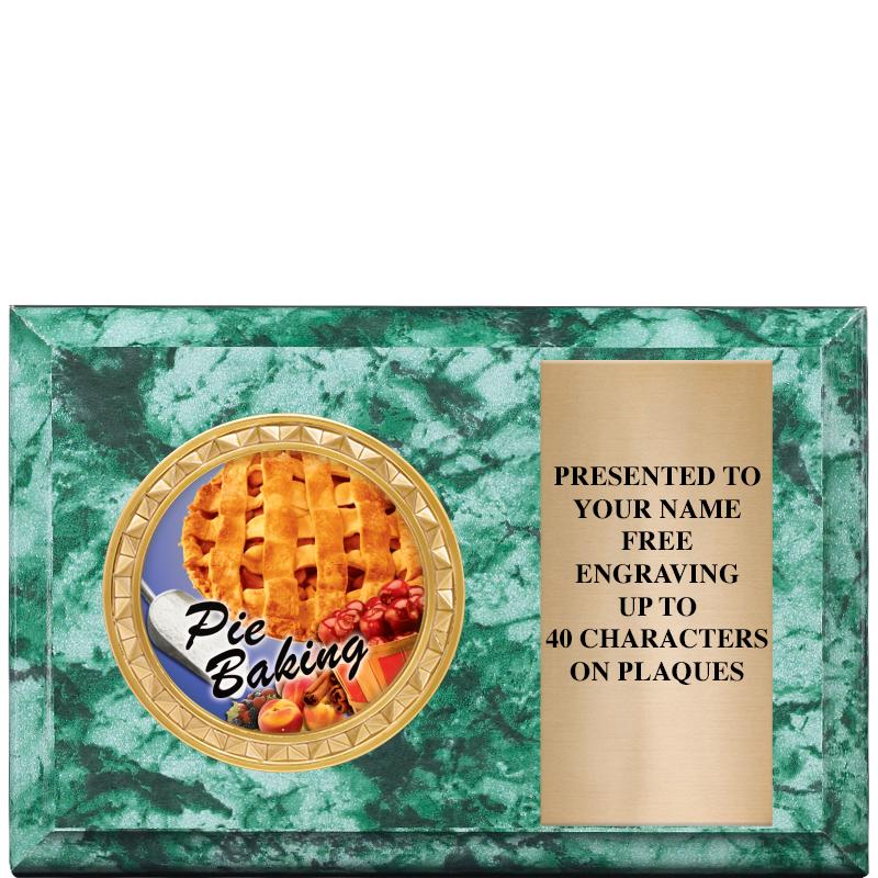 6" X 4" GREEN MBL INSERT PLQ