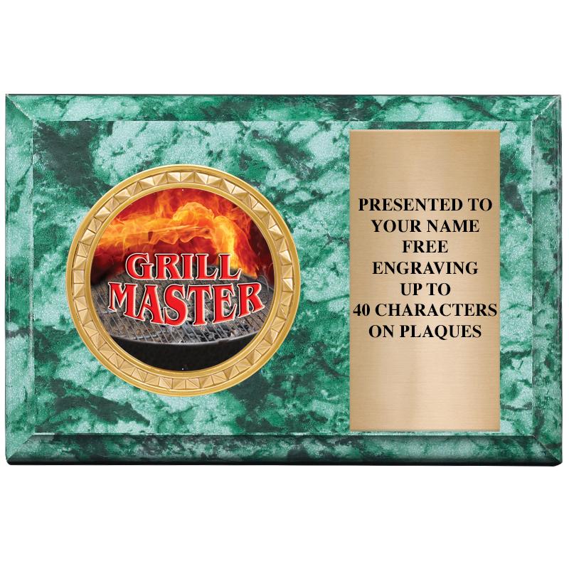 6" X 4" GREEN MBL INSERT PLQ