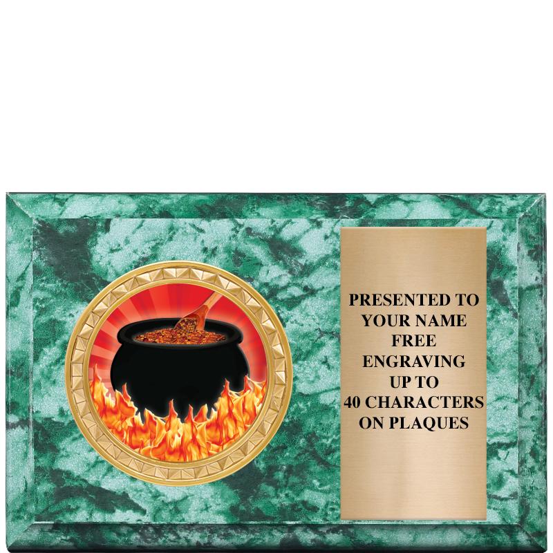 6" X 4" GREEN MBL INSERT PLQ