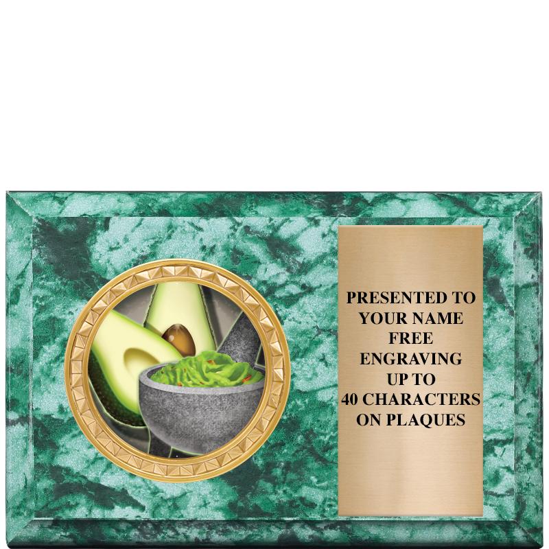 6" X 4" GREEN MBL INSERT PLQ