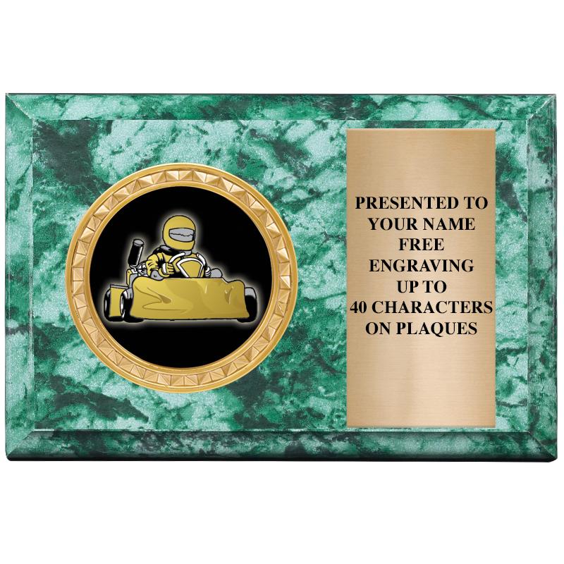 6" X 4" GREEN MBL INSERT PLQ