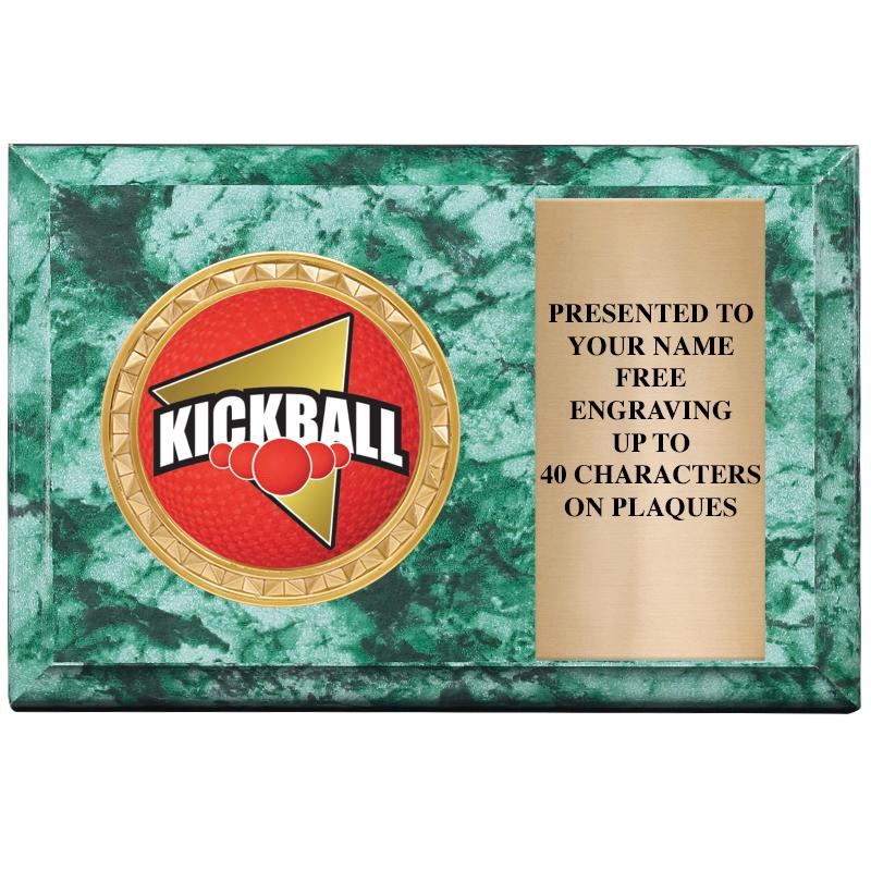 6" X 4" GREEN MBL INSERT PLQ