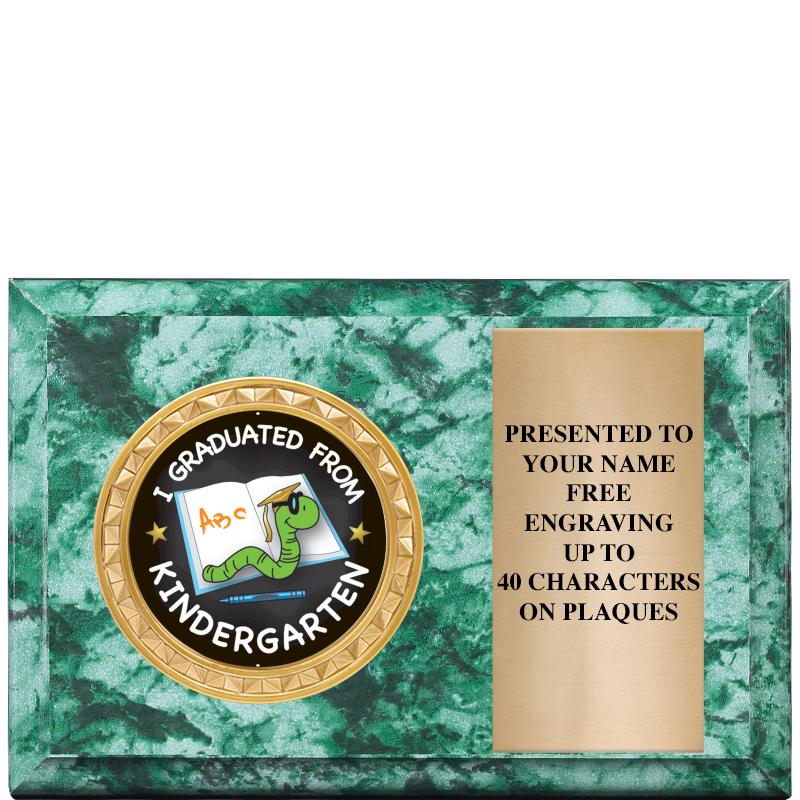 6" X 4" GREEN MBL INSERT PLQ