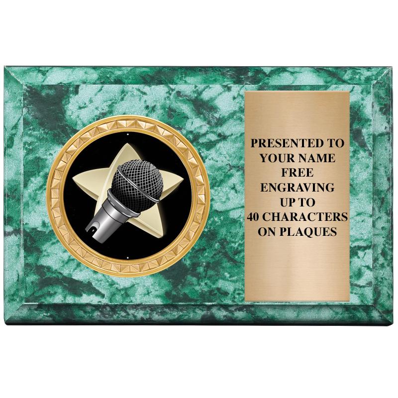 6" X 4" GREEN MBL INSERT PLQ