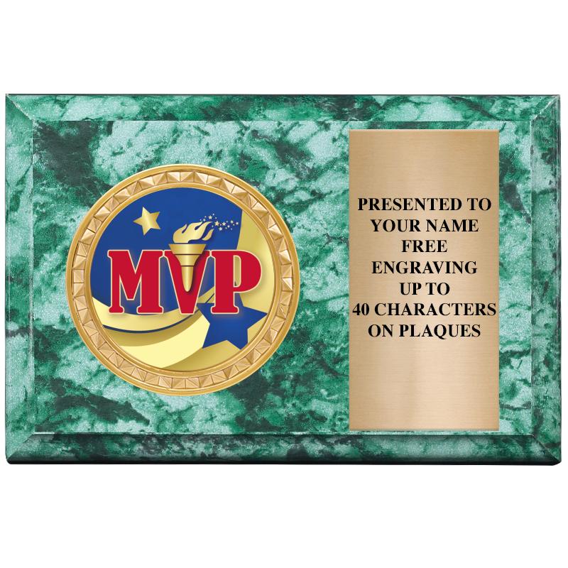 6" X 4" GREEN MBL INSERT PLQ