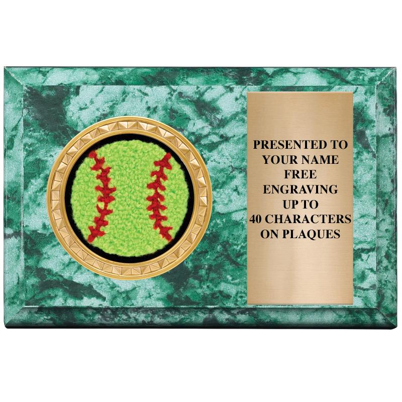 6" X 4" GREEN MBL INSERT PLQ