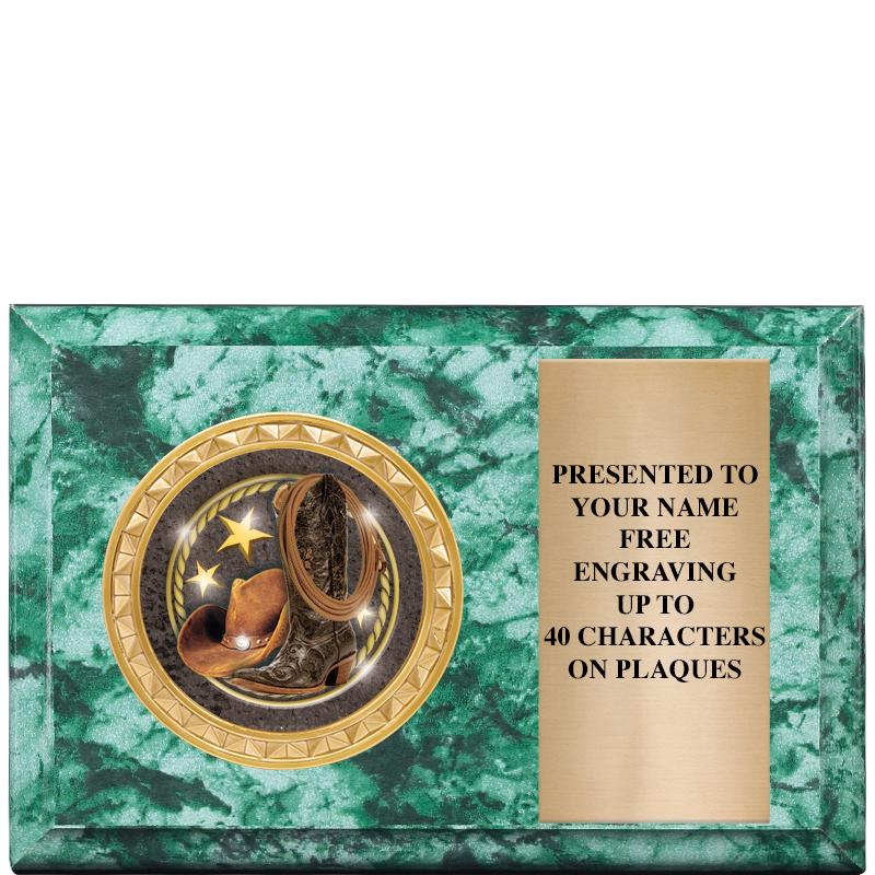 6" X 4" GREEN MBL INSERT PLQ