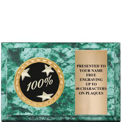 6" X 4" GREEN MBL INSERT PLQ