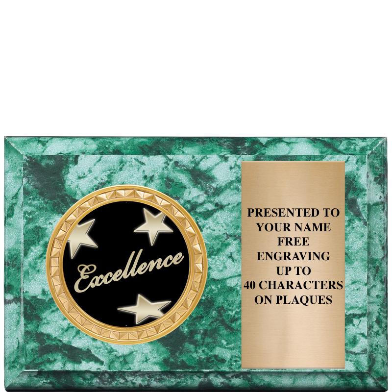 6" X 4" GREEN MBL INSERT PLQ