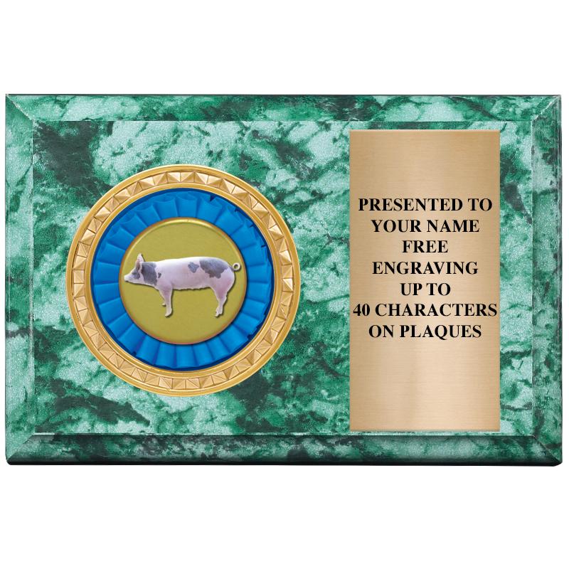 6" X 4" GREEN MBL INSERT PLQ