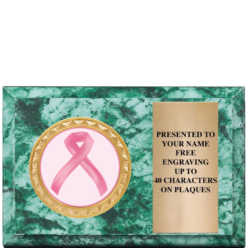 6" X 4" GREEN MBL INSERT PLQ