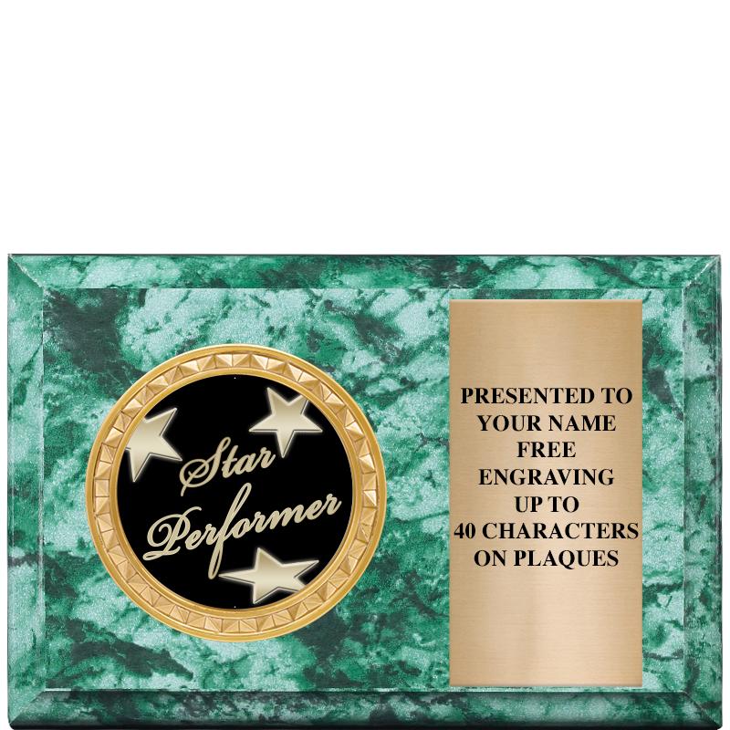 6" X 4" GREEN MBL INSERT PLQ