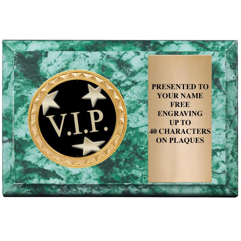 6" X 4" GREEN MBL INSERT PLQ