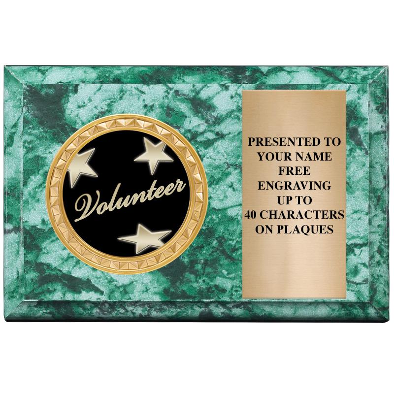 6" X 4" GREEN MBL INSERT PLQ