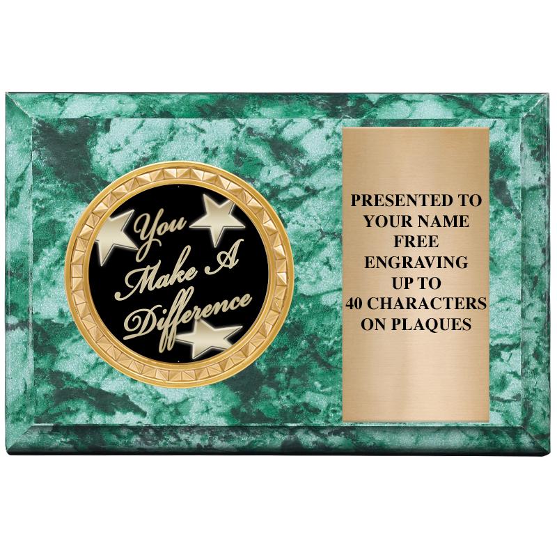 6" X 4" GREEN MBL INSERT PLQ