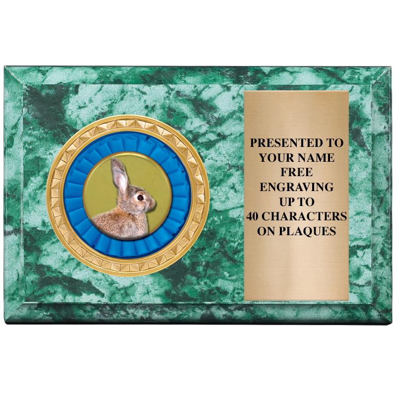 6" X 4" GREEN MBL INSERT PLQ