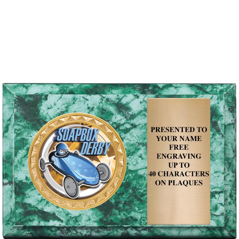 6" X 4" GREEN MBL INSERT PLQ