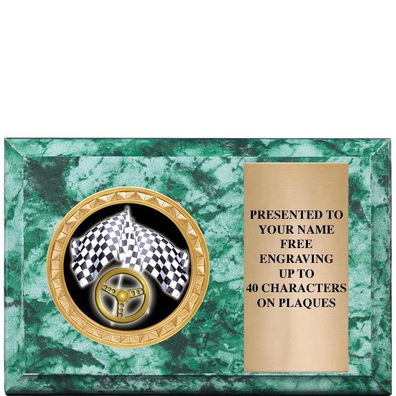 6" X 4" GREEN MBL INSERT PLQ