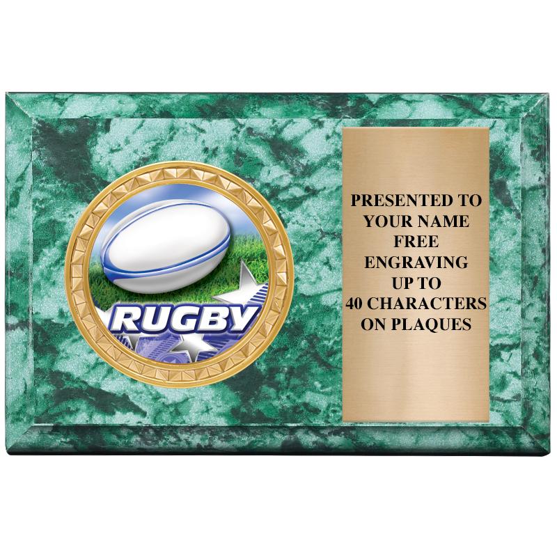 6" X 4" GREEN MBL INSERT PLQ