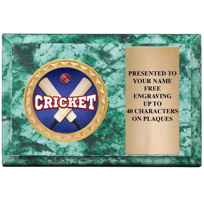 6" X 4" GREEN MBL INSERT PLQ