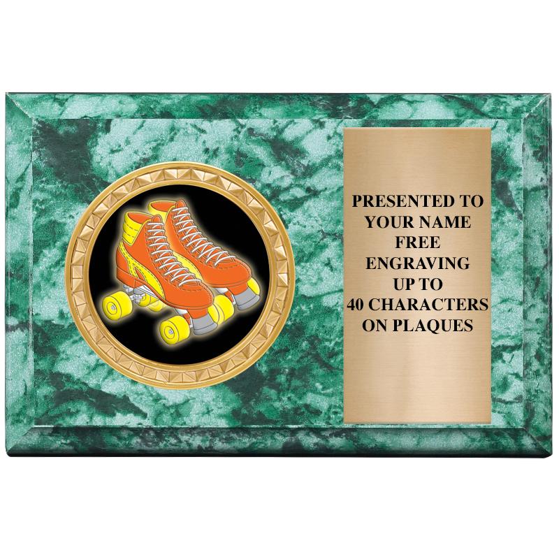 6" X 4" GREEN MBL INSERT PLQ