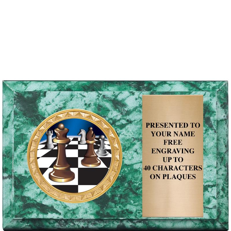 6" X 4" GREEN MBL INSERT PLQ