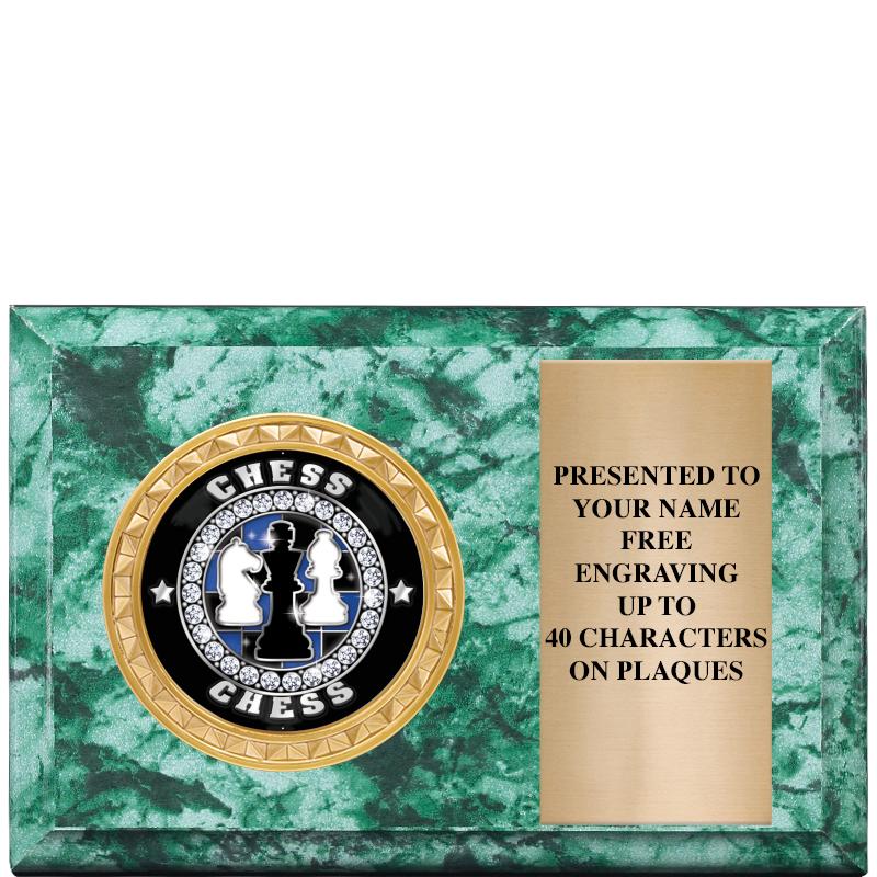 6" X 4" GREEN MBL INSERT PLQ