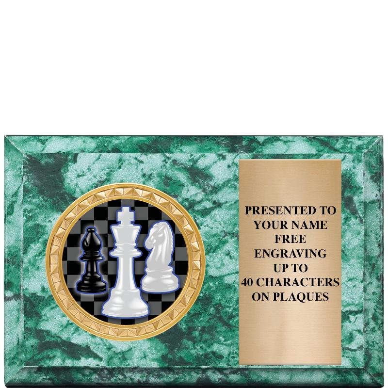 6" X 4" GREEN MBL INSERT PLQ