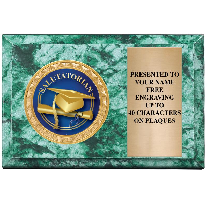 6" X 4" GREEN MBL INSERT PLQ