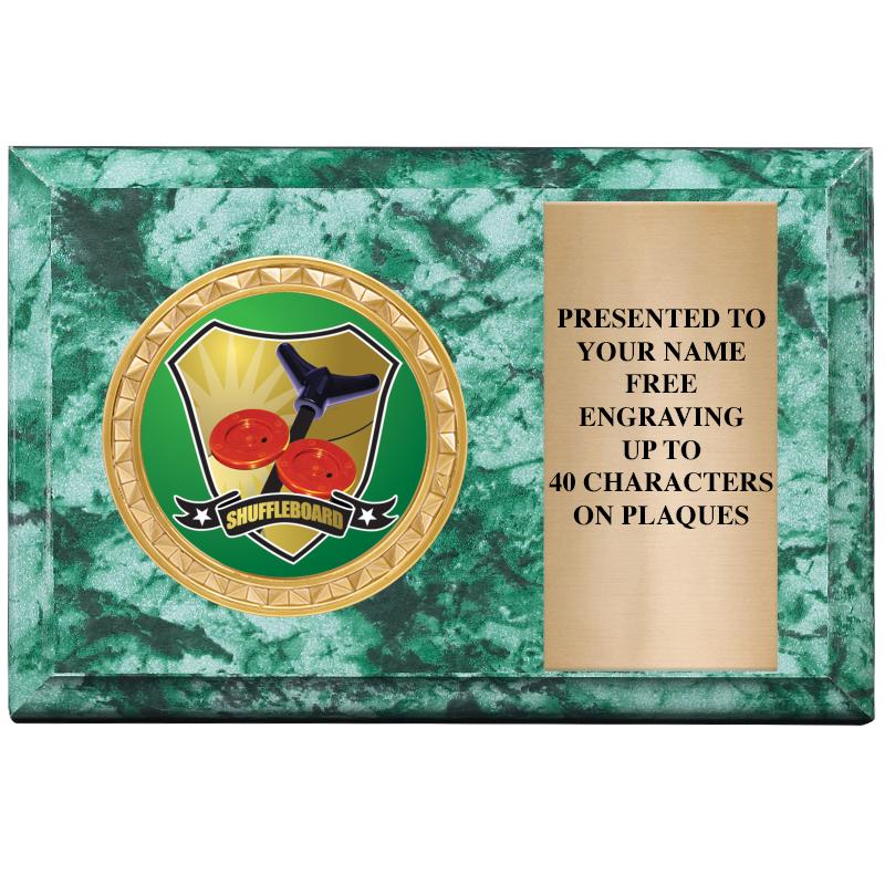 6" X 4" GREEN MBL INSERT PLQ