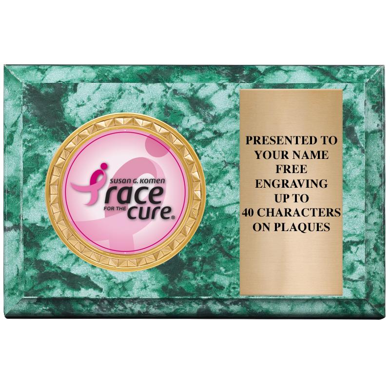 6" X 4" GREEN MBL INSERT PLQ