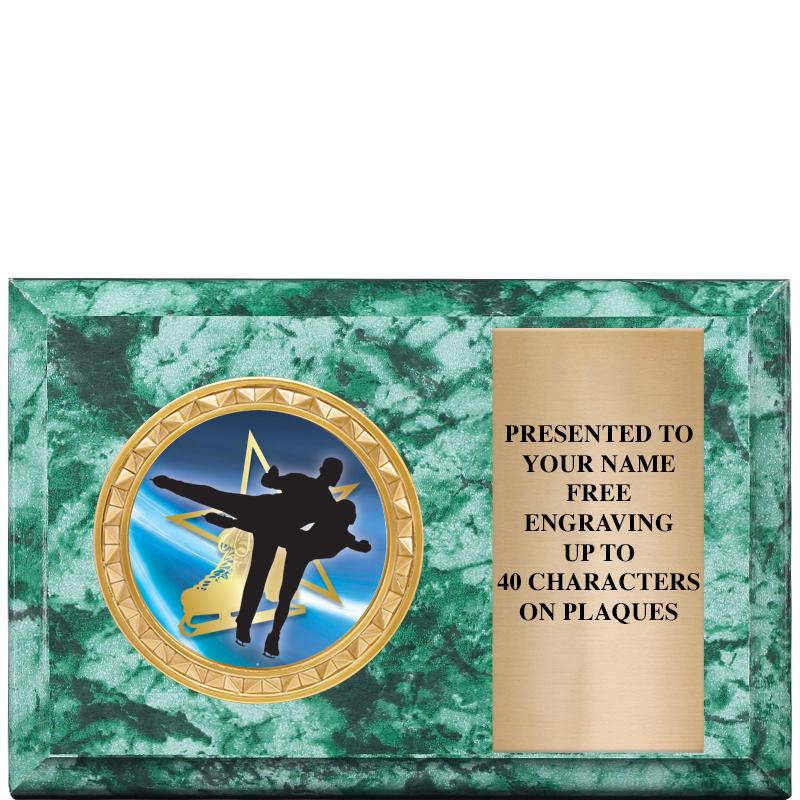 6" X 4" GREEN MBL INSERT PLQ