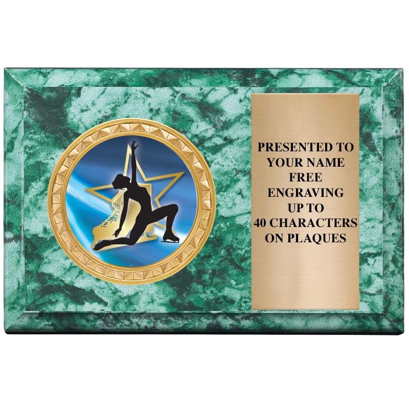 6" X 4" GREEN MBL INSERT PLQ