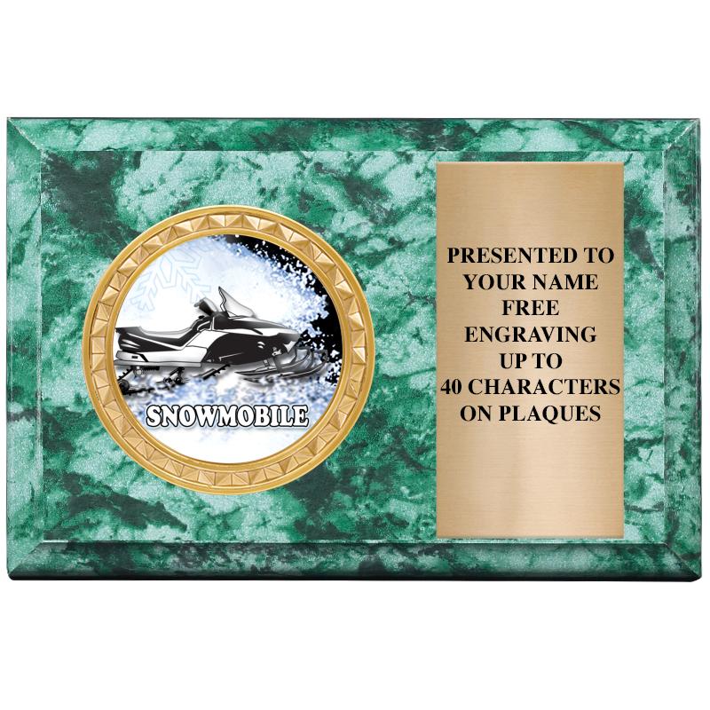 6" X 4" GREEN MBL INSERT PLQ